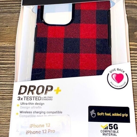 Otter box case symmetry series iPhone 12/12 Pro- Red Plaid NEW - Picture 1 of 7